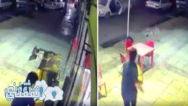 شاب يسرق سيخ فراخ مشويه