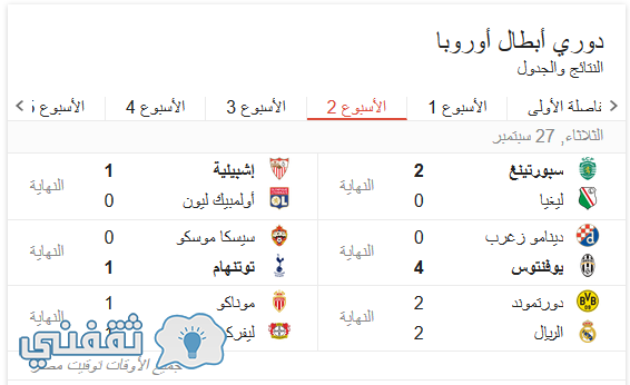 نتائج مباريات اليوم