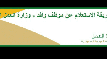 رابط الاستعلام عن موظف وافد : الاستعلام عن الموظف الوافد برقم الحدود أو رقم الإقامة