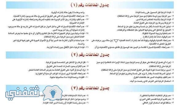 لائحة المرور السعودية الجديدة 2018