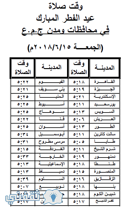 موعد عيد الفطر