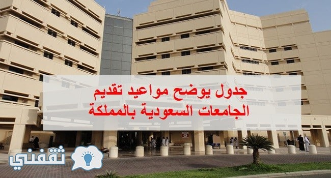 مواعيد التقديم في الجامعات السعودية 1439