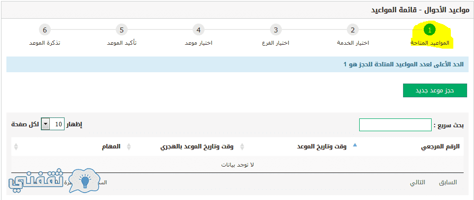 حجز موعد لزوجتي في الاحوال