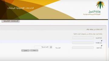 الاستعلام عن نطاق مؤسسة برقم الاقامة أو اسم كفيل عبر الانترنت