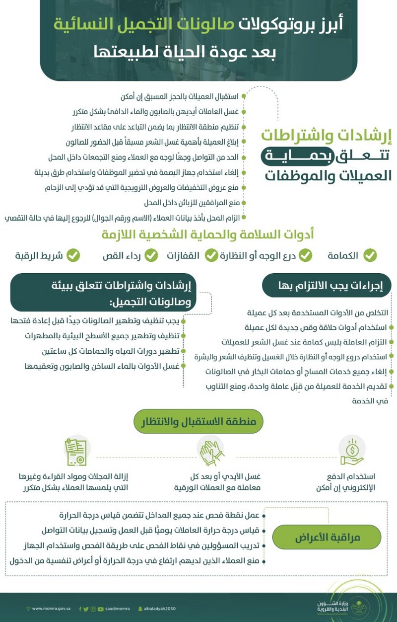 إجراءات عمل صالونات التجميل