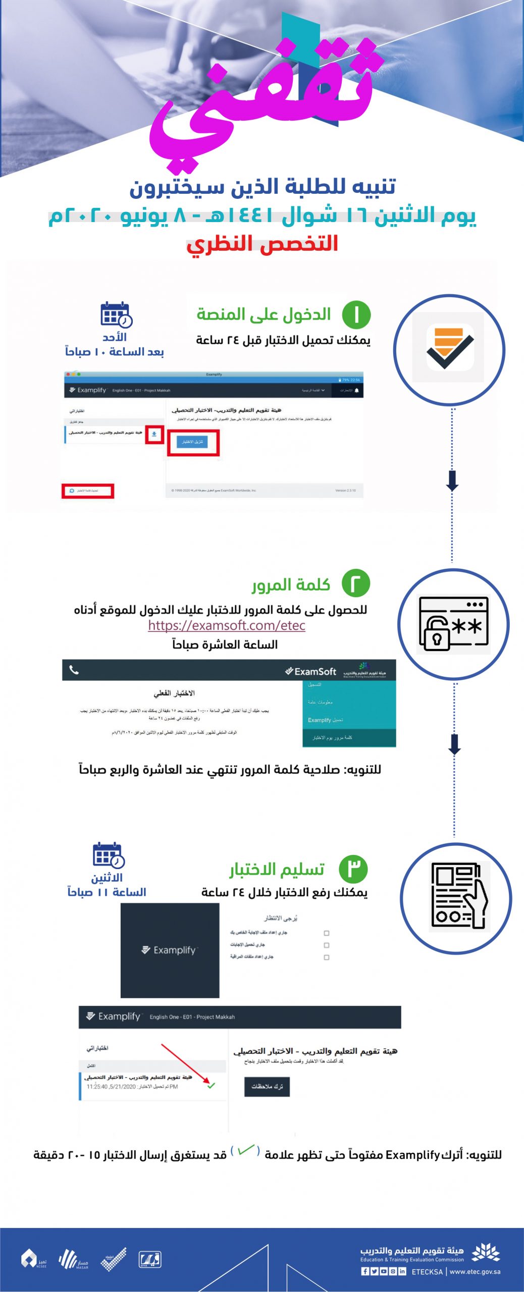 التحصيلي عن بعد التخصص النظري