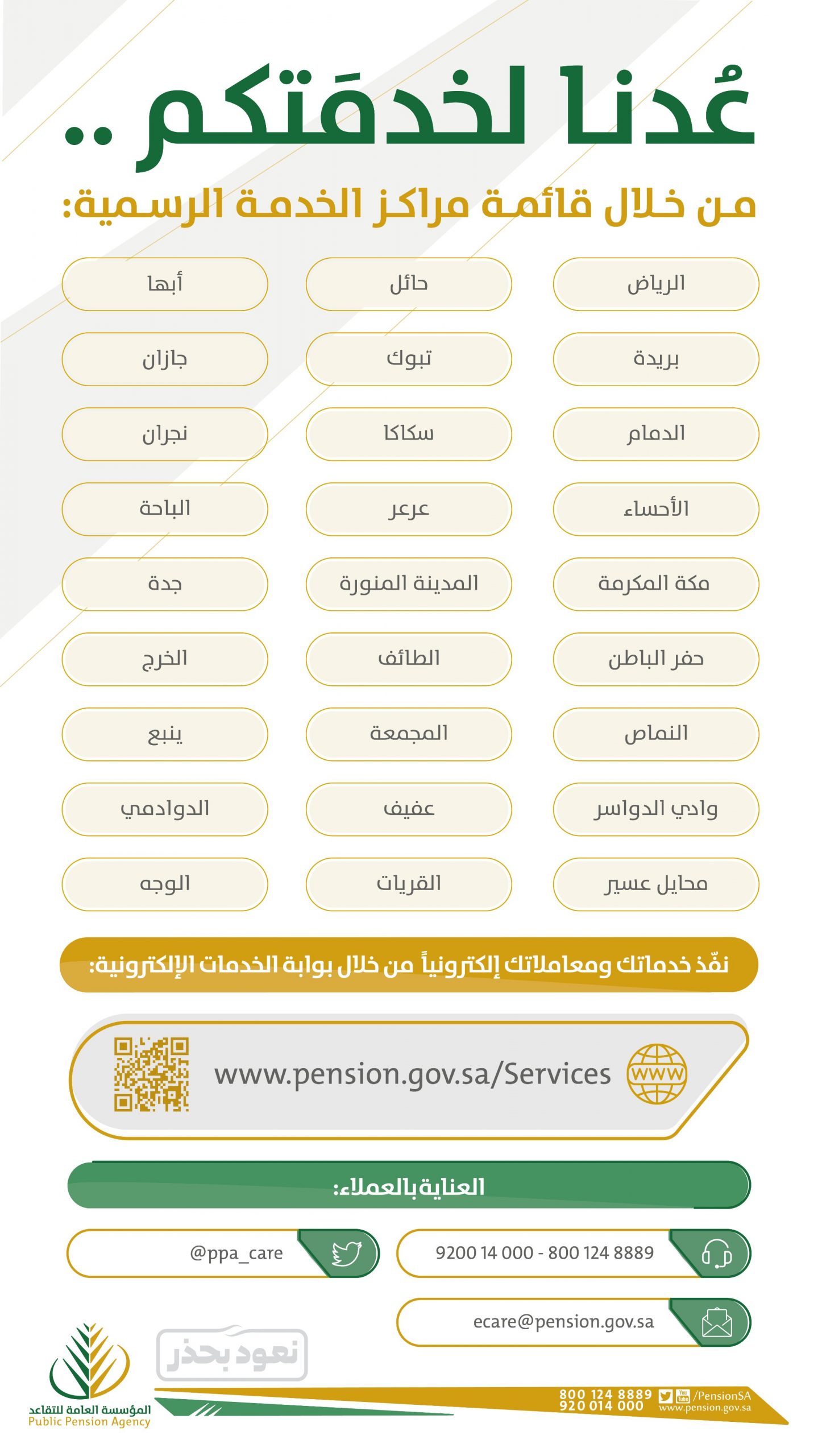 قائمة مراكز الخدمة الرسمية
