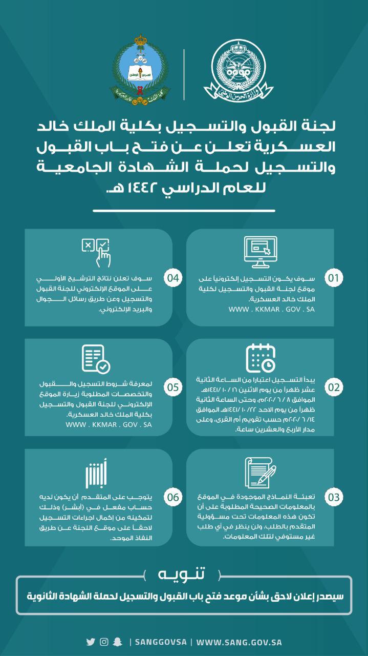 رابط التسجيل بكلية الملك خالد العسكرية