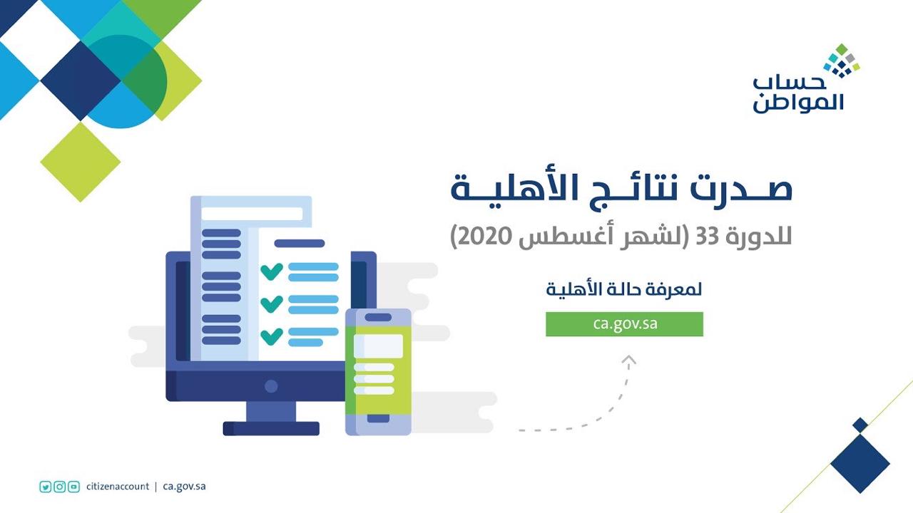 صدور النتائج الأهلية للدورة 33 من جساب المواطن