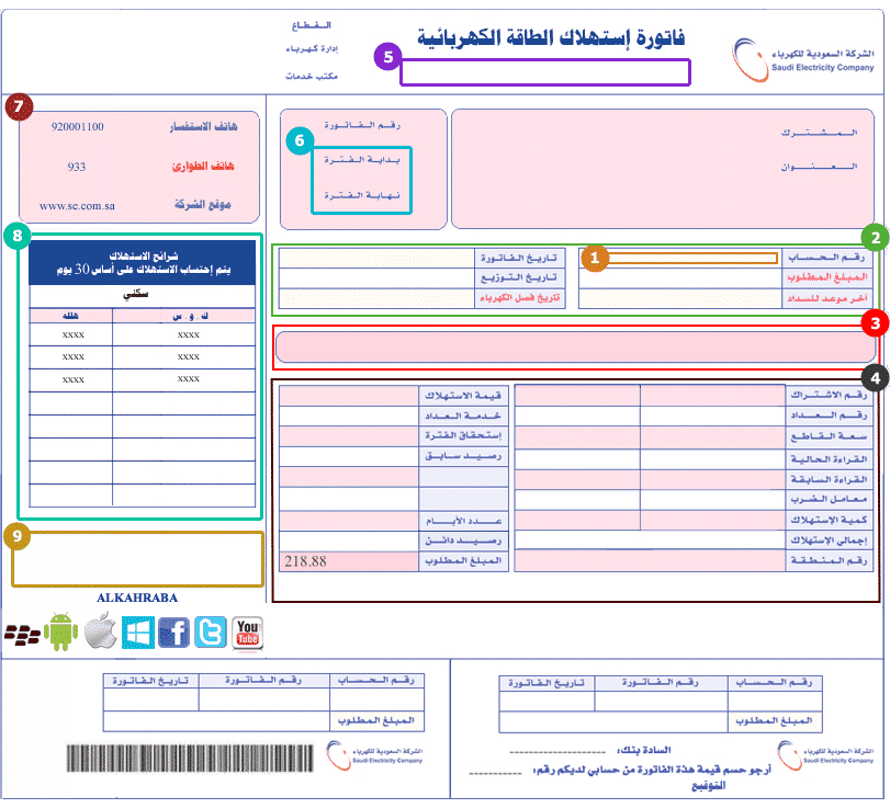 أسهل طريقة لمعرفة فاتورة الكهرباء شركة الكهرباء السعودية الفواتير لشهر أكتوبر 2020 ثقفني