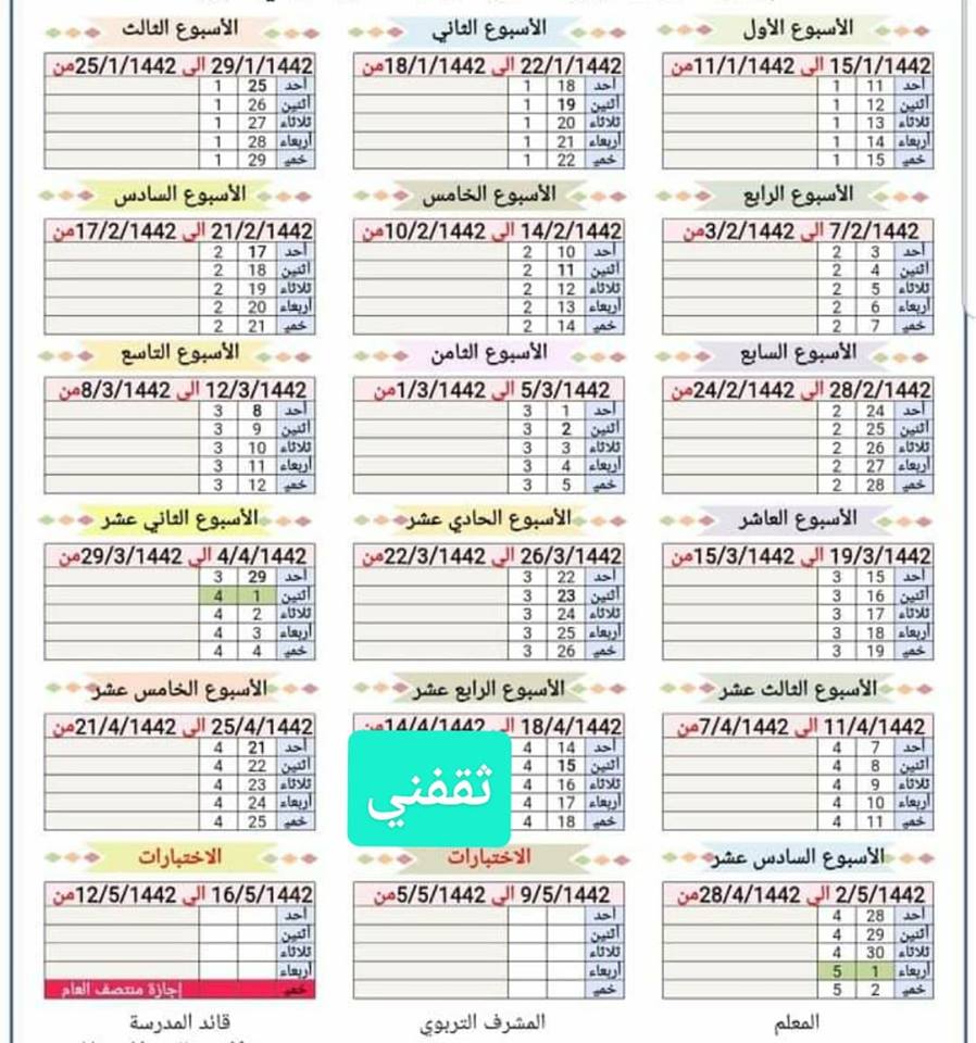 منصة مدرستي جدولي اليومي