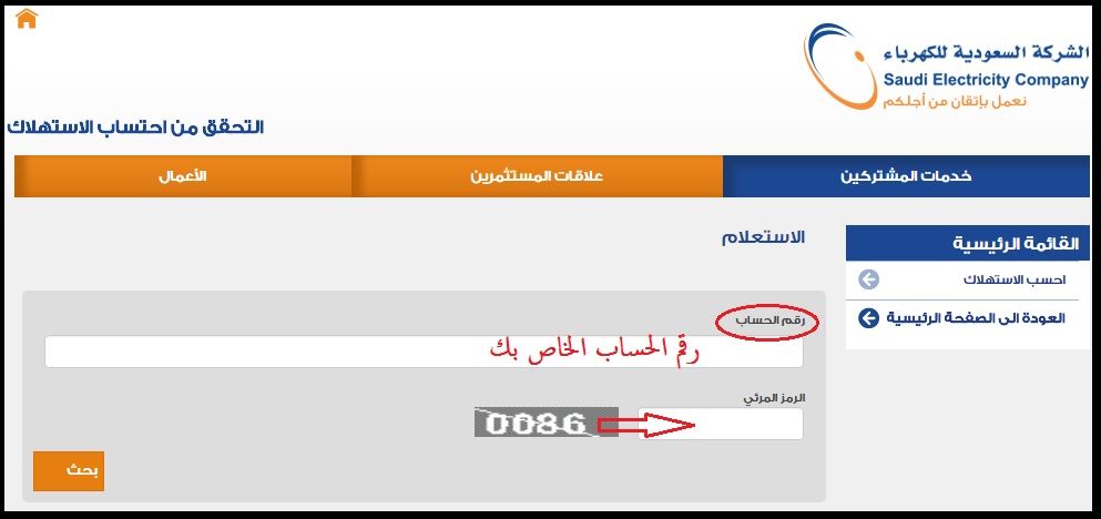 فاتورة الكهرباء بالرسائل
