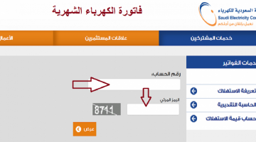 الاستعلام عن فاتورة الكهرباء