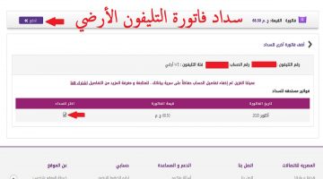 الساتعلام عن فاتورة التليفون الأرضي و سداد الفاتورة