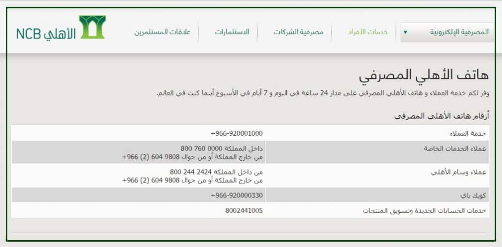 هاتف بنك البلاد المصرفي