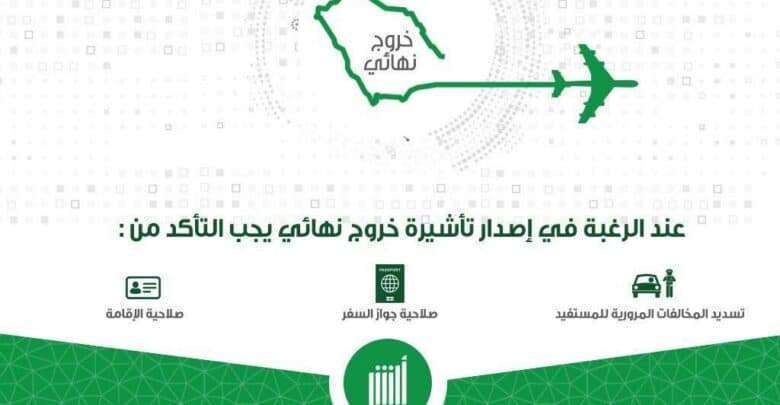 استعلام عن تأشيرة الخروج النهائي للعامل الوافد