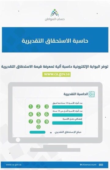 حاسبة دعم حساب المواطن السعودية