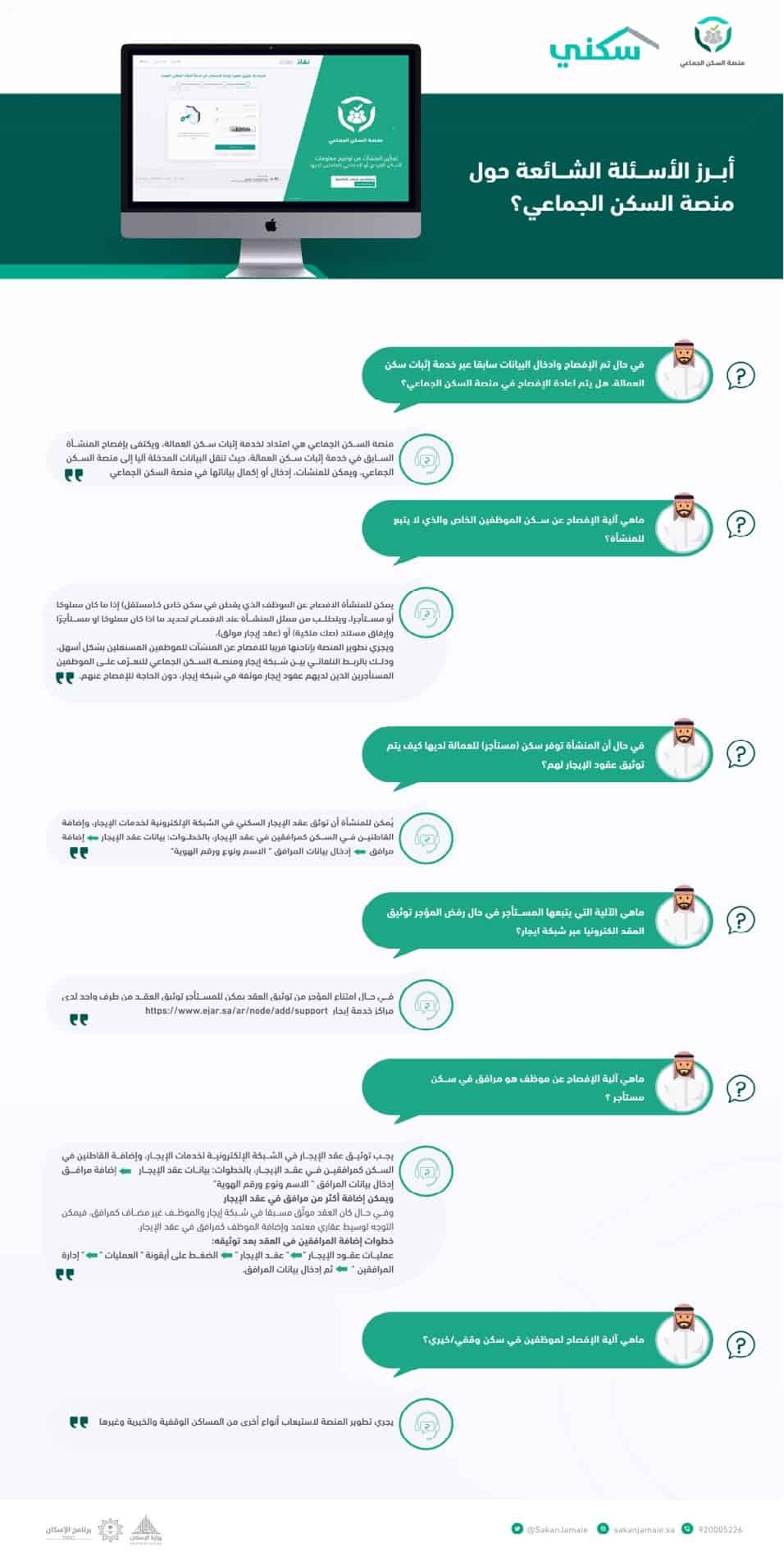 أبرز الأسئلة حول المشاكل في منصة السكن الجماعي