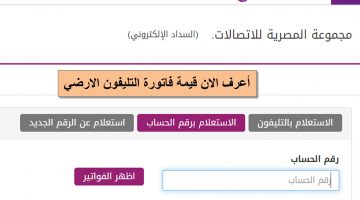 الاستعلام عن فاتورة التليفون الأرضي 2021