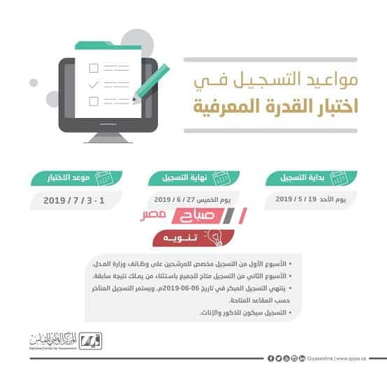 نتائج اختبار القدرة المعرفية