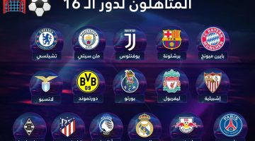 مباريات وقرعة دور ال16 لدورى ابطال اوربا 2020-2021