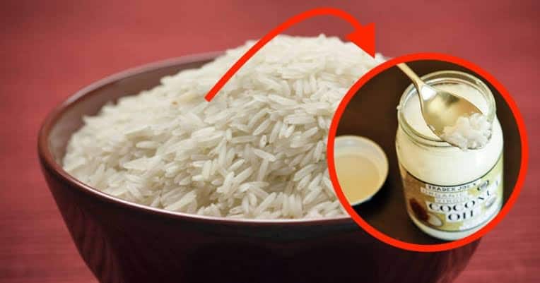 طهو الأرز بزيت جوز الهند