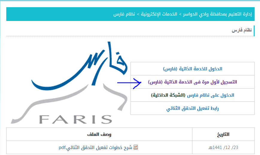 التعليم فارس خطوات طلب