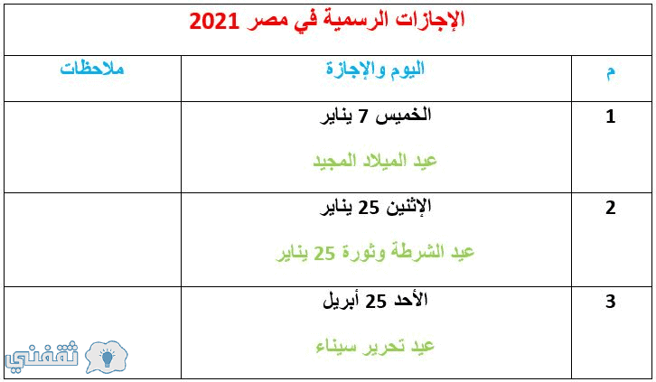 الإجازات الرسمية في السعودية 2021