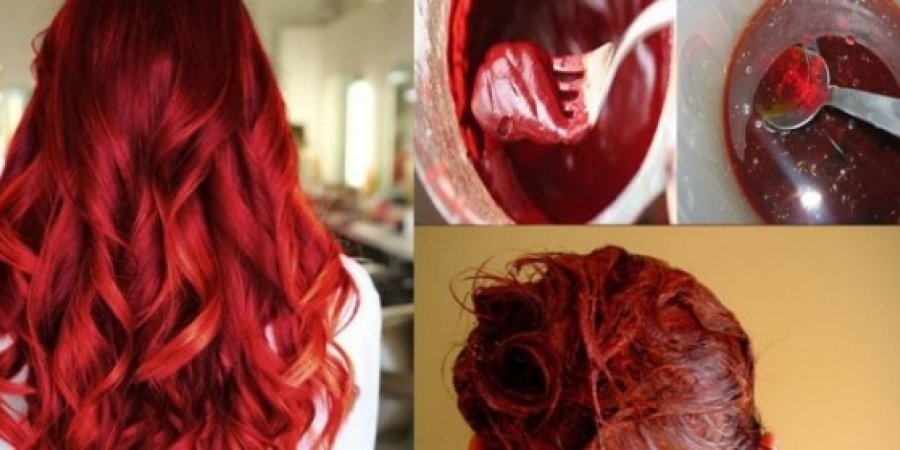 صبغ الشعر بالكركديه باللون الأحمر