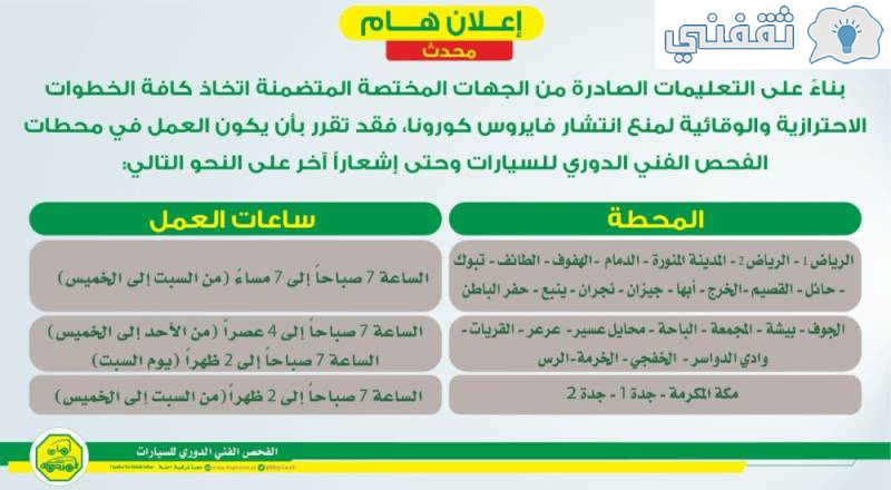 الفحص الدوري للسيارات في السعودية طريقة حجز موعد والرسوم 1442 ثقفني