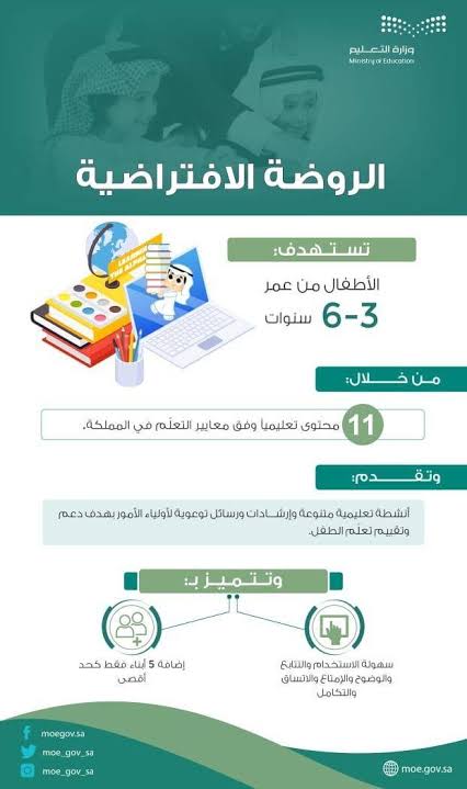 التعليم السعودي يتيح " حساب المعلمة " في تطبيق الروضة الافتراضية 1442هـ