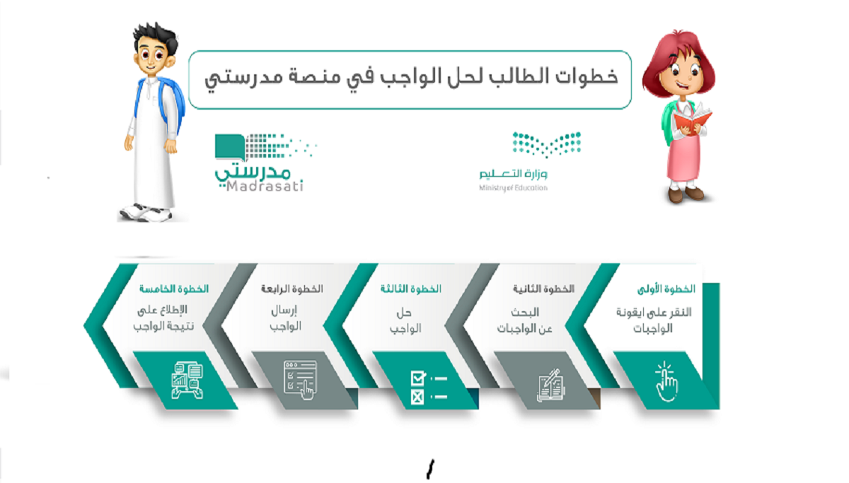 خطوات اضافة الواجب المدرسي عبر منصة مدرستي