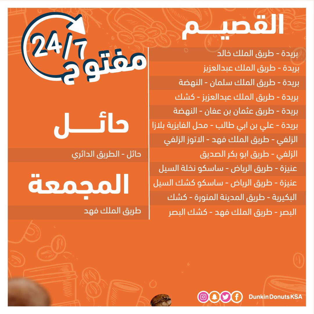 عروض دانكن دونتس السعودية بـ5 ريال فقط للاستمتاع بمشروبات القهوة اللذيذة