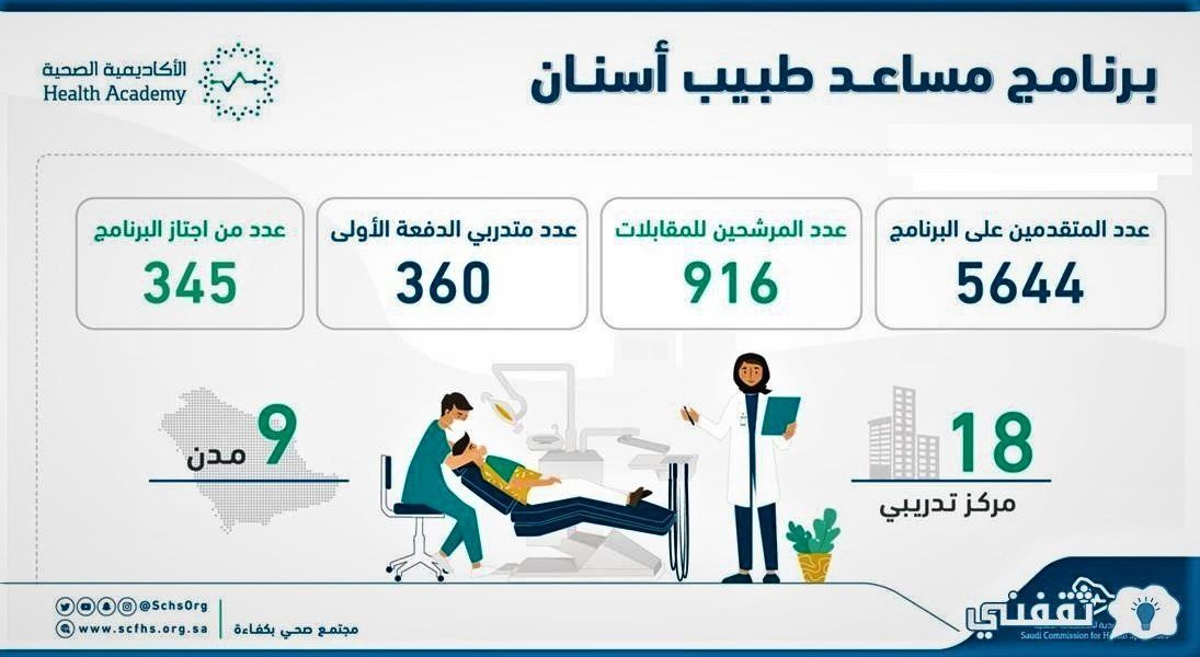 كيفية التسجيل والقبول على برنامج مساعد طبيب أسنان في وزارة الصحة بالسعودية
