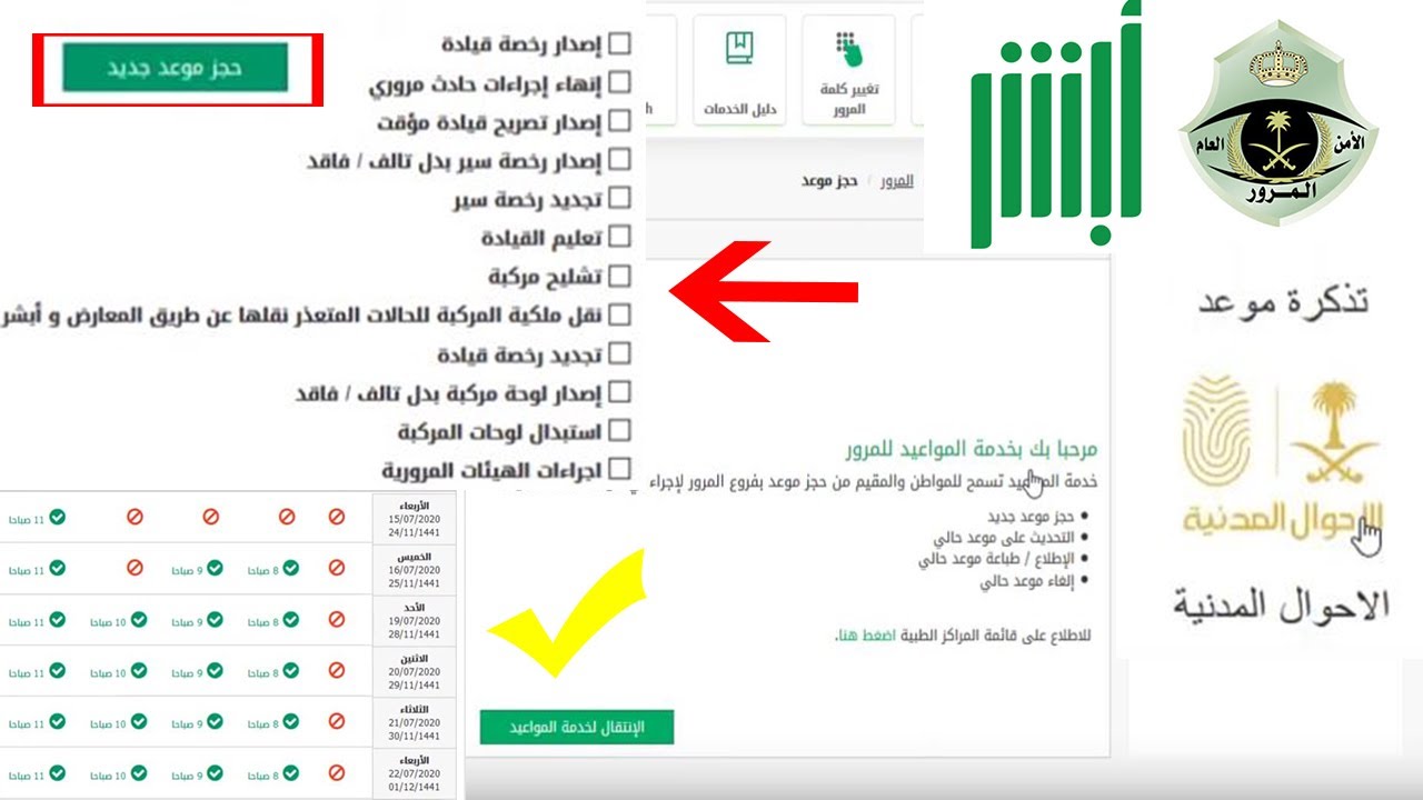 طريقة حجز موعد في المرور عبر منصة ابشر للاستفادة من الخدمات المرورية المقدمة