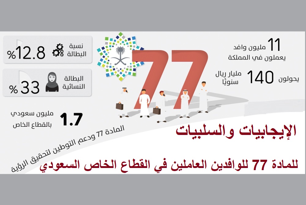 الإيجابيات والسلبيات للمادة 77 للوافدين العاملين في القطاع الخاص السعودي