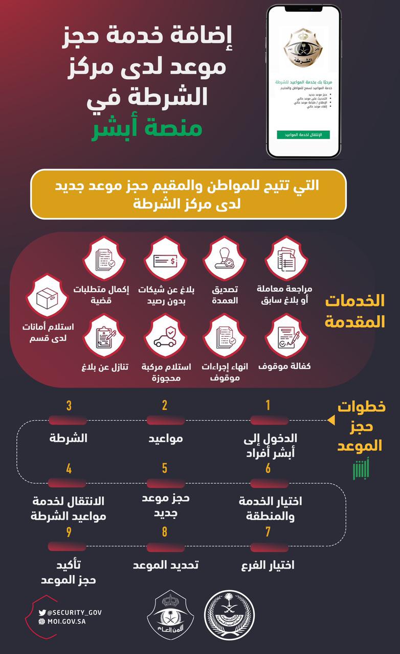 حجز موعد قسم الشرطة