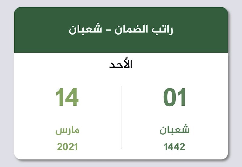 موعد صرف راتب الضمان الاجتماعي لشهر مارس