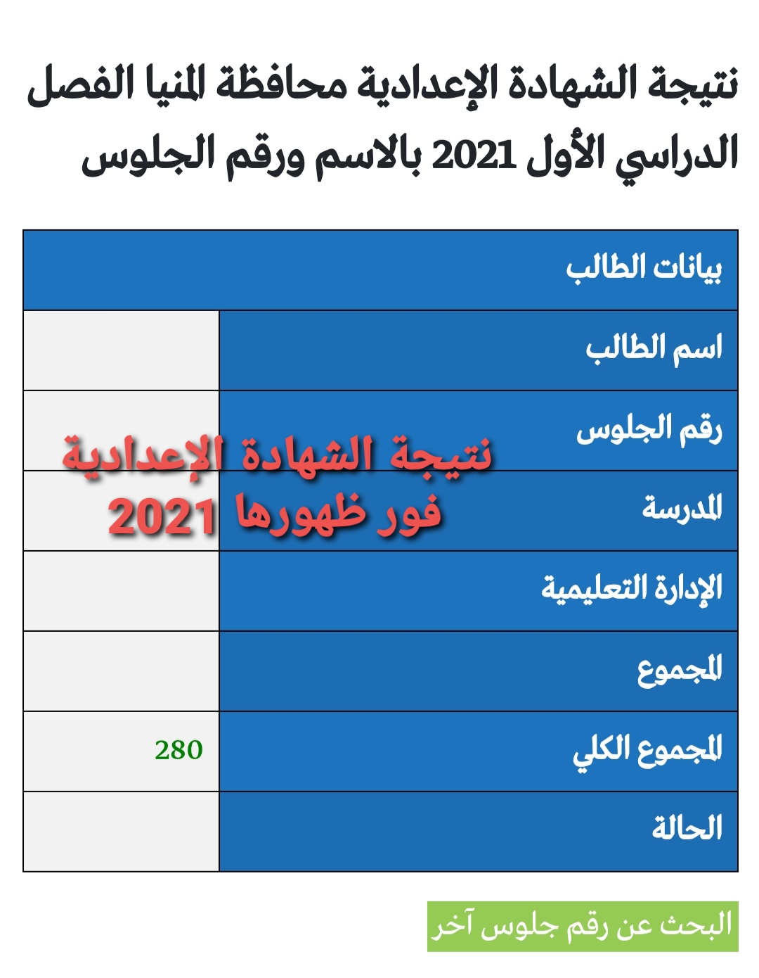 نتيجة الشهادة الاعدادية الترم الأول 2021