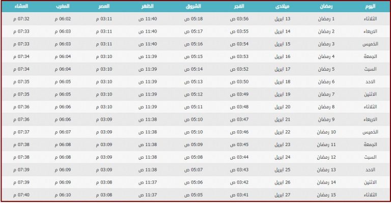 موعد اذان صلاة الفجر المدينة المنورة