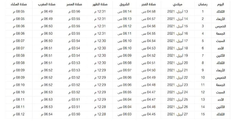 موعد صلاة الفجر في الرياض