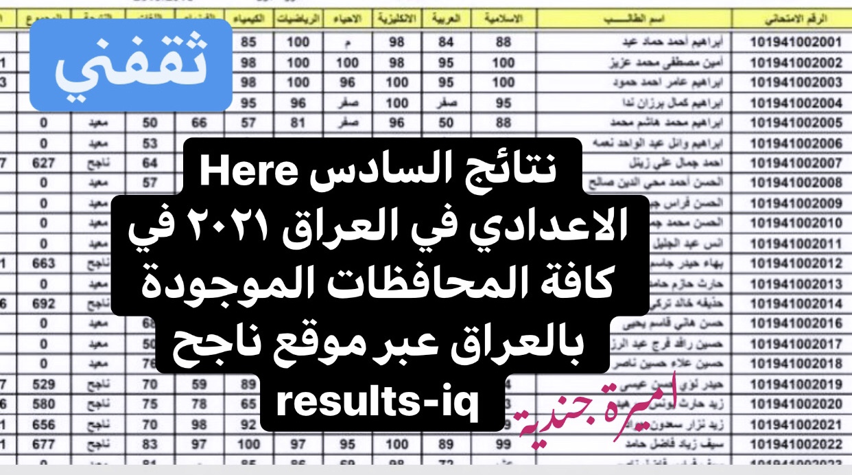 نتائج السادس الاعدادي في العراق