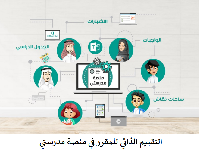 التقييم الذاتي للمقرر في منصة مدرستي السعودية