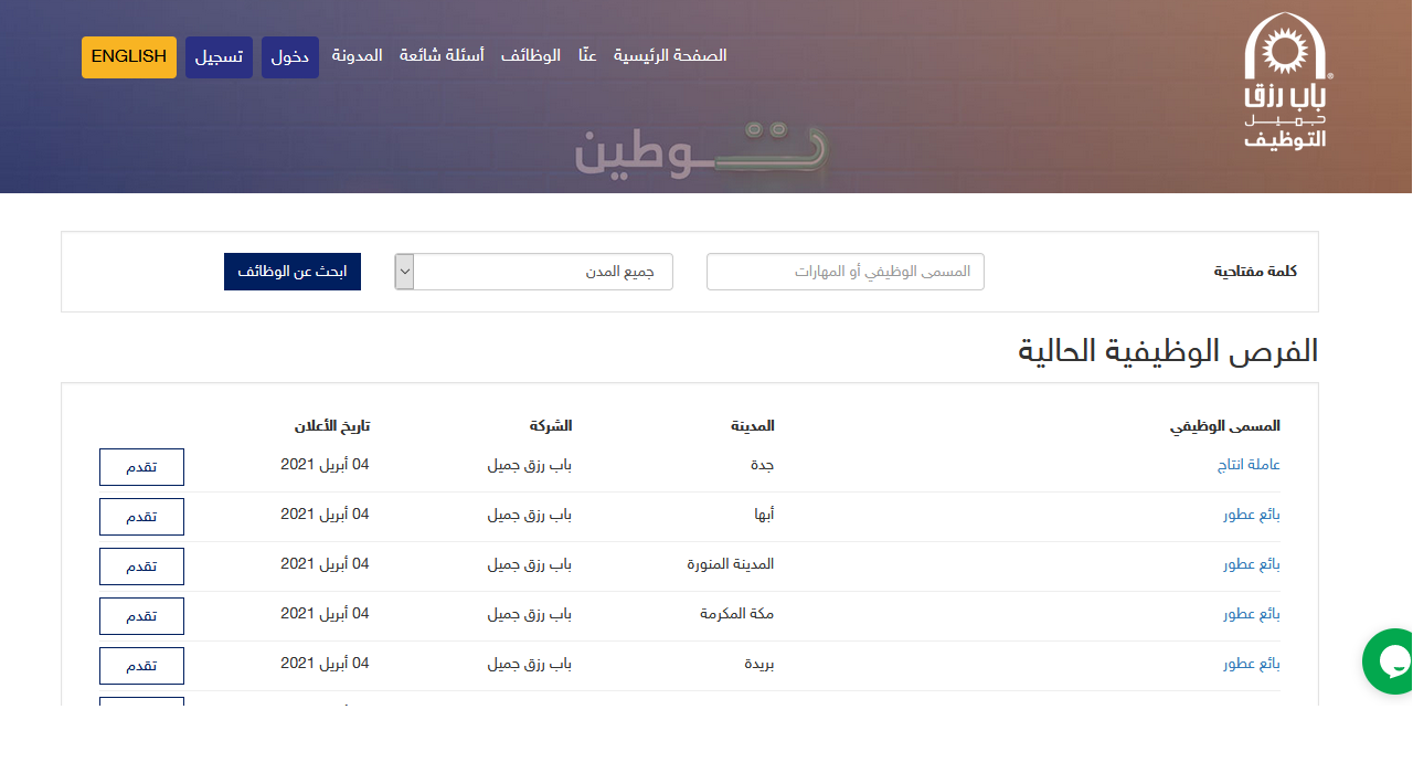 باب رزق جميل عبد الصمد القرشي توظيف