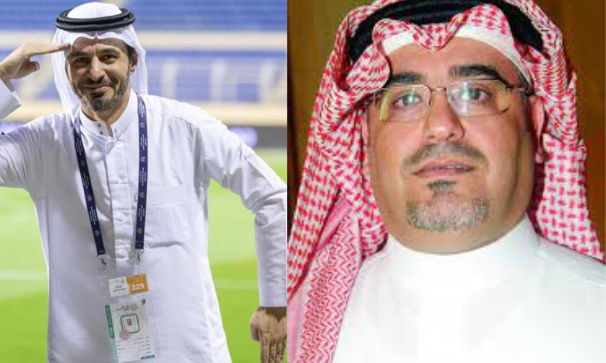 رئيس نادي الفتح سعد العفالق ورئيس نادي ضمك صالح أبو نخاع