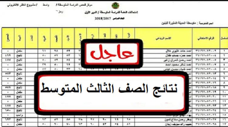 طريقة الاستعلام عن نتائج الثالث متوسط بالعراق 2021 بمختلف المحافظات بالاسم ورقم الجلوس