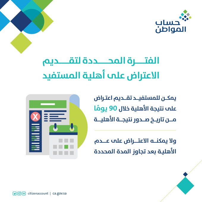 حساب المواطن يُعلن استقبال الاعتراضات على مبالغ الدعم للدفعة 42