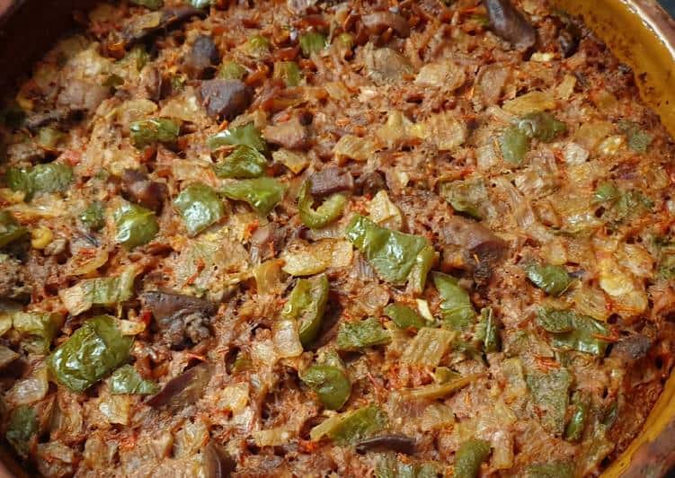 طريقة عمل طاجن لسان العصفور بالكبد والقوانص بطريقة رائعة وسهلة جدا