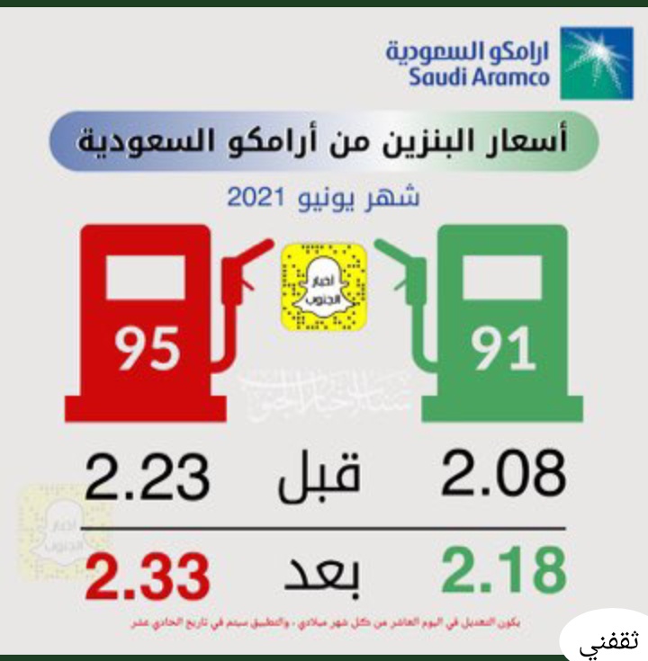 سعر البنزين 91 الجديد