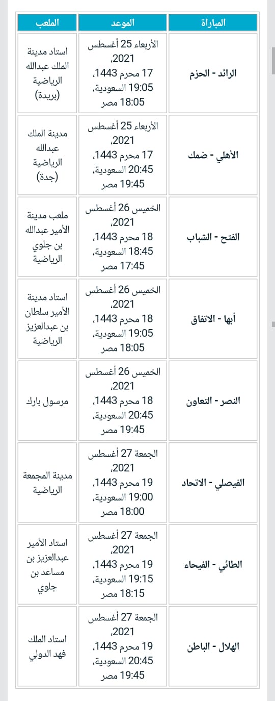 مباريات اليوم الدوري السعودي دوري محمد بن سلمان